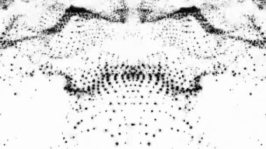 Soyut dalgalar hareket ediyor. Beyaz arkaplanda siyah noktalar