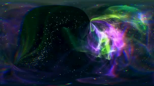Rymdnebulosa Flyttar Abstrakta Vågor Kromatisk Avvikelse — Stockvideo