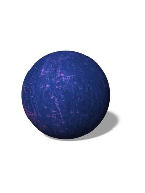 Demir mavisi küre. Geometrik şekil. Beyaz arka plan. 3B görüntüleme