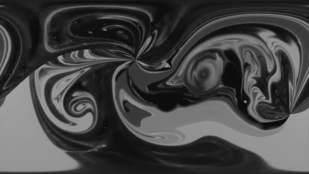 Black White Liquid Motion Fractal Patterns Abstract Background — Stock Video