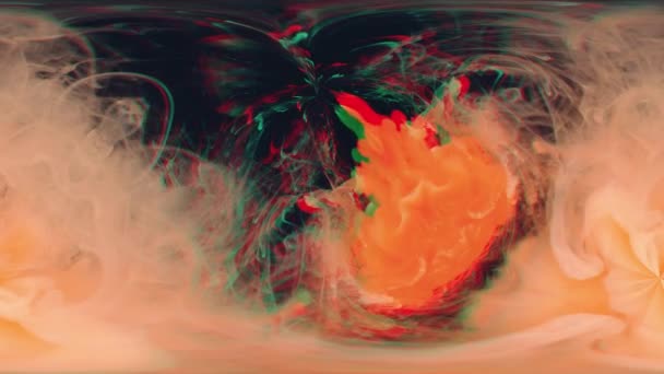 Orange Ink Water Chromatic Aberration Abstract Background — Stock Video