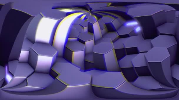 보라색 기둥을 옮기는 지향적 디자인 애니메이션 — 비디오