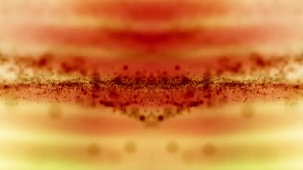 Onda Abstracta Movimiento Partículas Bokeh Colores Rojo Amarillo — Vídeo de stock