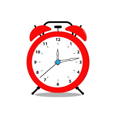 kırmızı alarm saati, basit vektör çizimi   