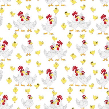 tavuk ailesi kusursuz desen, kopyalama alanı