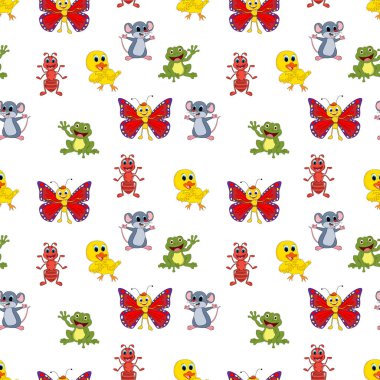 Sevimli hayvanlar kusursuz desenler, kopyalama alanı