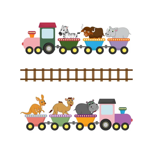 Adorable Animals Simple Vector Illustration — Stock Vector