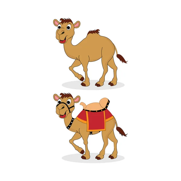 Camelos Bonitos Ilustração Vetorial Simples — Vetor de Stock