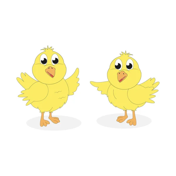 Poussins Mignons Illustration Vectorielle Simple — Image vectorielle