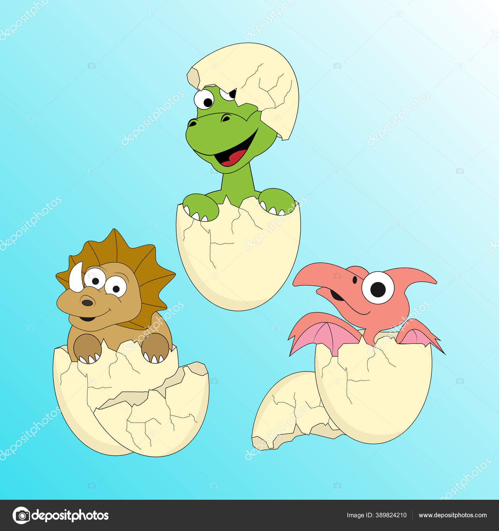 Dinosaurus Dan Cangkang Telur Mereka Gambar Vektor Sederhana Stok Vektor Puputadisaputraigor Kali 389824210