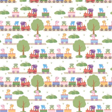 Şirin dinozor koleksiyonu kusursuz desen, boşluğu kopyala