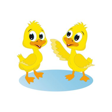 Şirin ördekler, basit vektör çizimi   