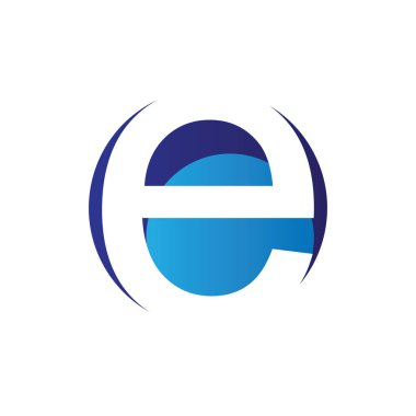 Şirketiniz için E logosu, basit vektör illüstrasyonu   