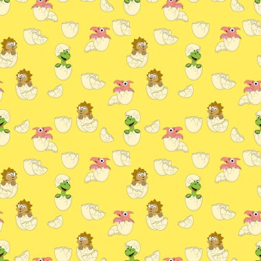 Yumurtalardaki dinazorlar kusursuz desen, uzayı kopyala