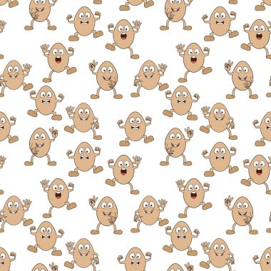 Yumurta karakterleri kusursuz desen, boşluğu kopyala