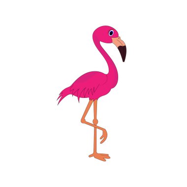 şirin pembe flamingo, basit vektör çizimi   