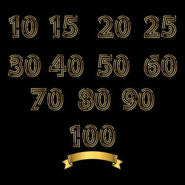 Altın sayılar, basit vektör illüstrasyonu   