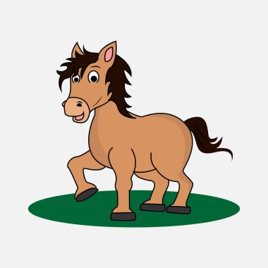 şirin at simgesi, basit vektör çizimi   