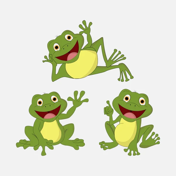 Ranas Lindas Ilustración Vectorial Simple — Vector de stock