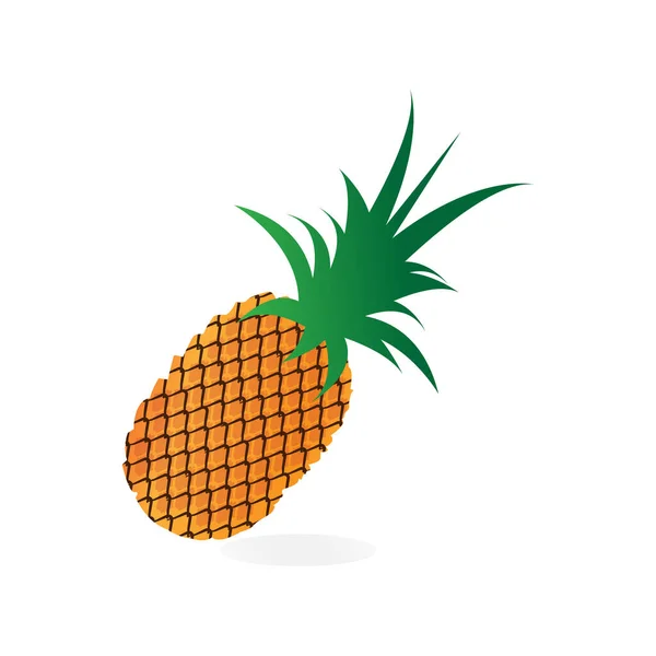 Fruta Piña Ilustración Simple Vector — Vector de stock