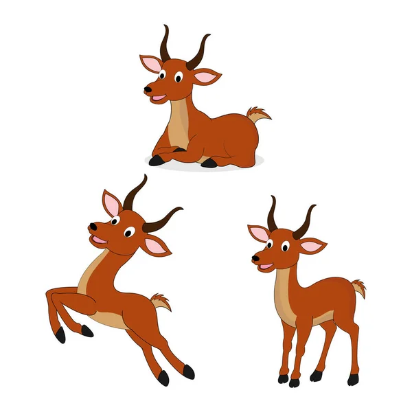 Cute Impalas Simple Vector Illustration — Stock Vector