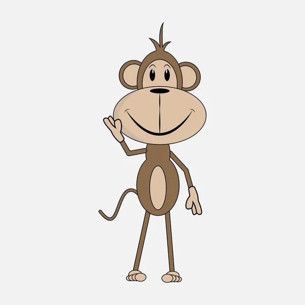 Cute Monkey Simple Vector Illustration — Stock Vector