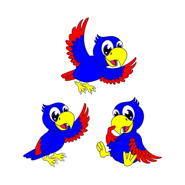 Papagaios Bonitos Ilustração Vetorial Simples —  Vetores de Stock