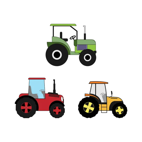 Collection Tracteurs Illustration Vectorielle Simple — Image vectorielle