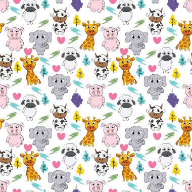 sevimli hayvansı desenler, kopyalama alanı