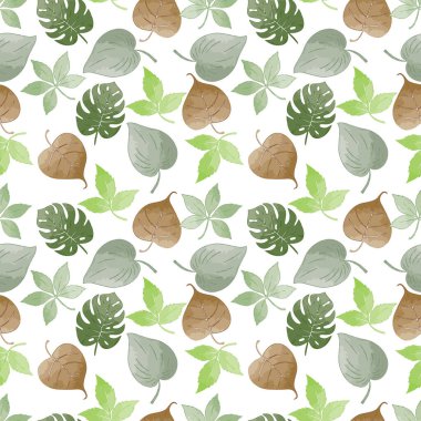 Güzel yapraklı suluboya desenli.