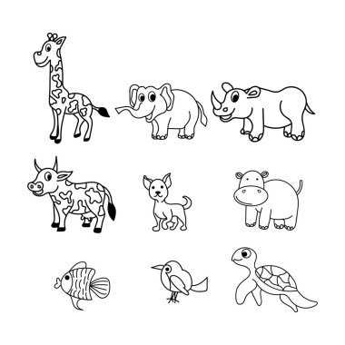 sevimli hayvan çizimi tasarımı