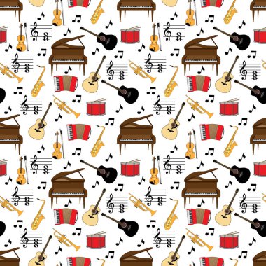 müzik enstrümanları kusursuz desen, boşluğu kopyala
