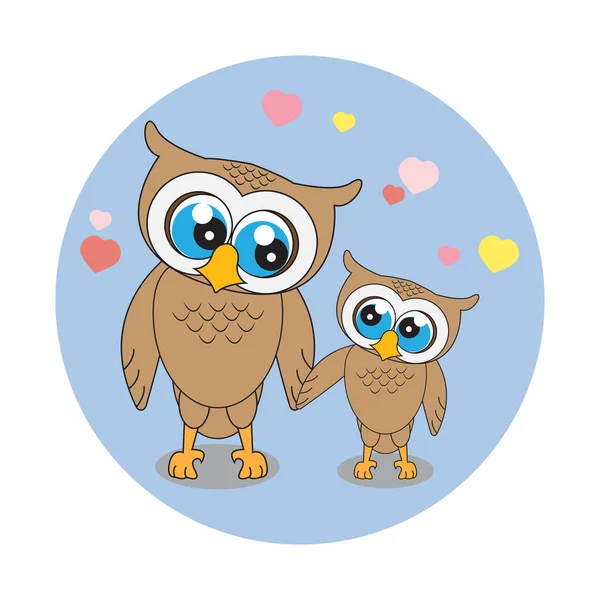 Adorable Owl Animal Cartoon Illustration Vector Design — Stock Vector