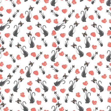 Şirin kedi kusursuz desen, boşluğu kopyala