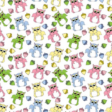 Renkli sincap kusursuz desen, boşluğu kopyala