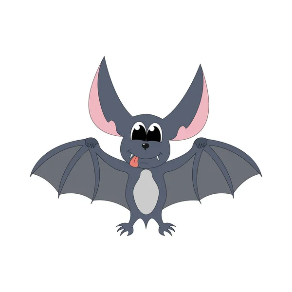 Carino Pipistrello Cartone Animato Semplice Vettoriale Illustrazione — Vettoriale Stock