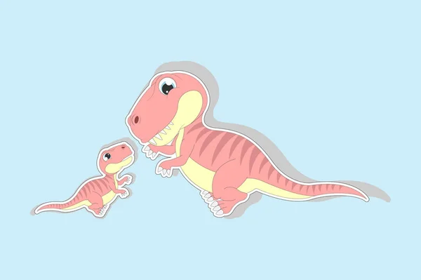 Adorable Dinosaur Simple Vector Illustration — Stock Vector