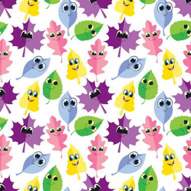 çizgi film tasarımı, yaprak karakteri, basit vektör illüstrasyonu