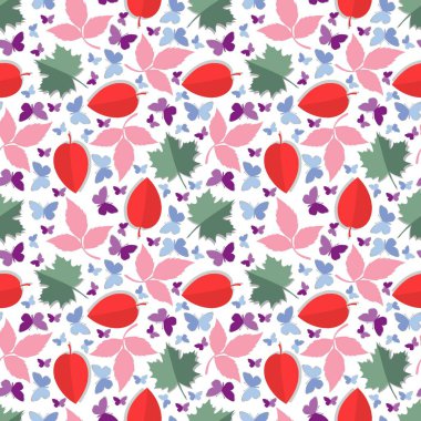 Renkli yaprak süsü ile desen tasarımı, kopyalama alanı