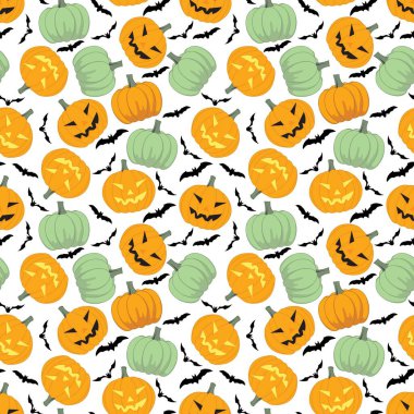 Balkabağı ve yarasa süsü desenli tasarım, kopyalama alanı