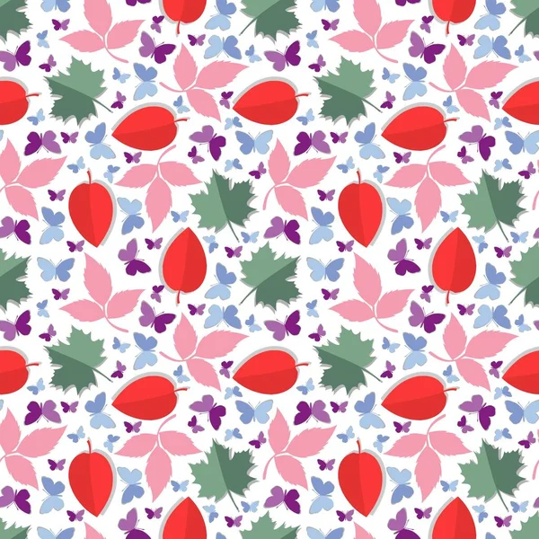 Renkli yaprak süsü ile desen tasarımı, kopyalama alanı