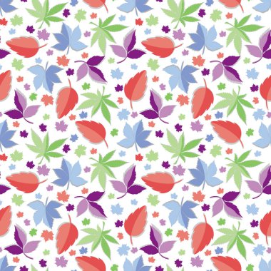 Renkli yaprak süsü ile desen tasarımı, kopyalama alanı