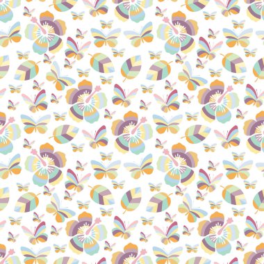 Renkli yapraklı desen tasarımı, kopyalama alanı