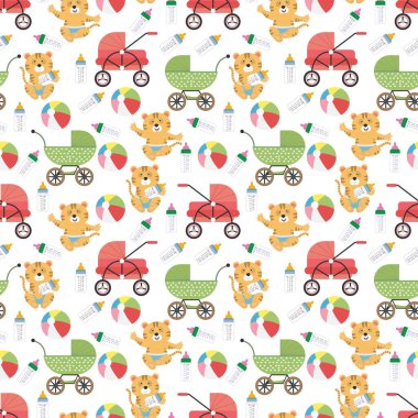 Şirin kaplanlı kusursuz desen tasarımı, kopyalama alanı