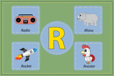 Resim ile Sözcük Başlangıç R, Basit vektör Resimleri