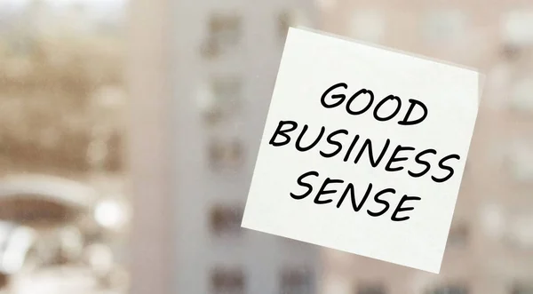 Weißes Papier Mit Text Gutes Geschäftsens Auf Dem Fenster — Stockfoto