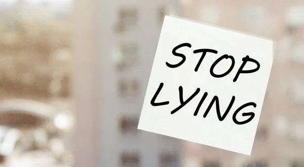White Paper Text Stop Lying Window — Stock Photo, Image