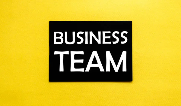 Pancel Preto Escrever Texto Business Team Amarelo — Fotografia de Stock