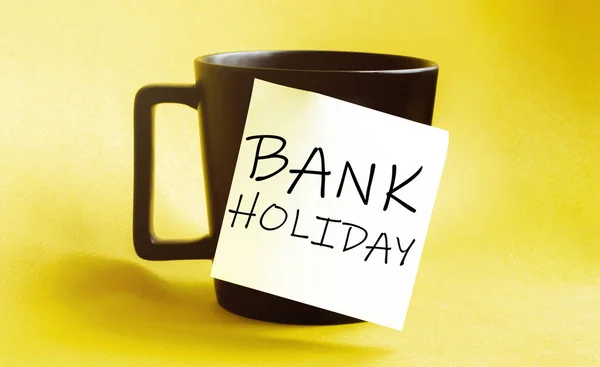 White Paper Text Bank Holiday Black Cup — Stock Photo, Image