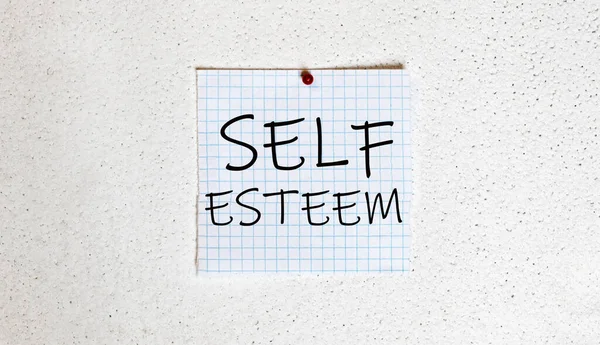 Fehér Könyv Fehér Háttér Szöveges Self Esteem — Stock Fotó